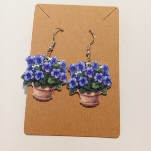 Fashion Jewelry Flower Dangle Earrings